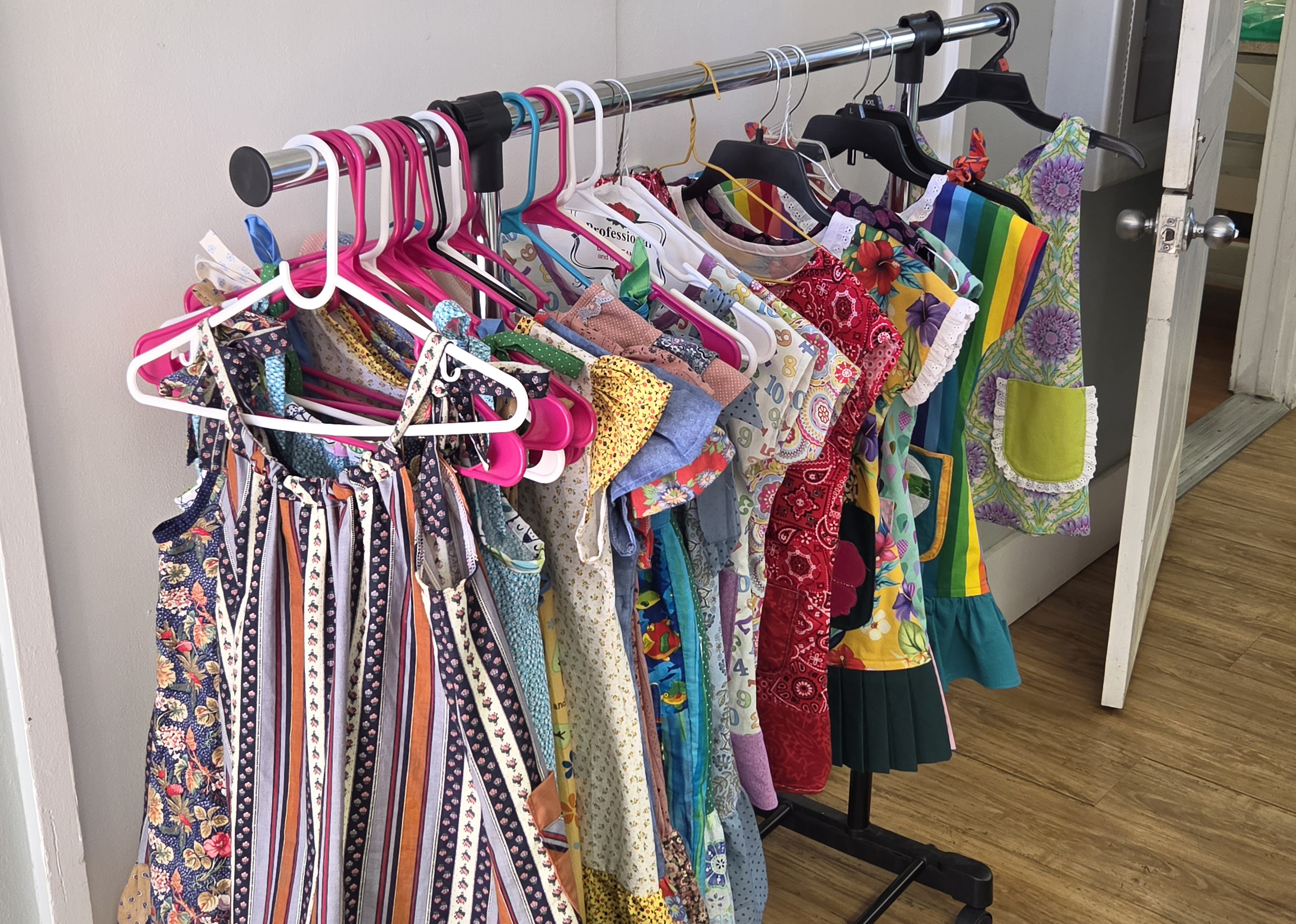 Colorful handmade Sew Love dresses